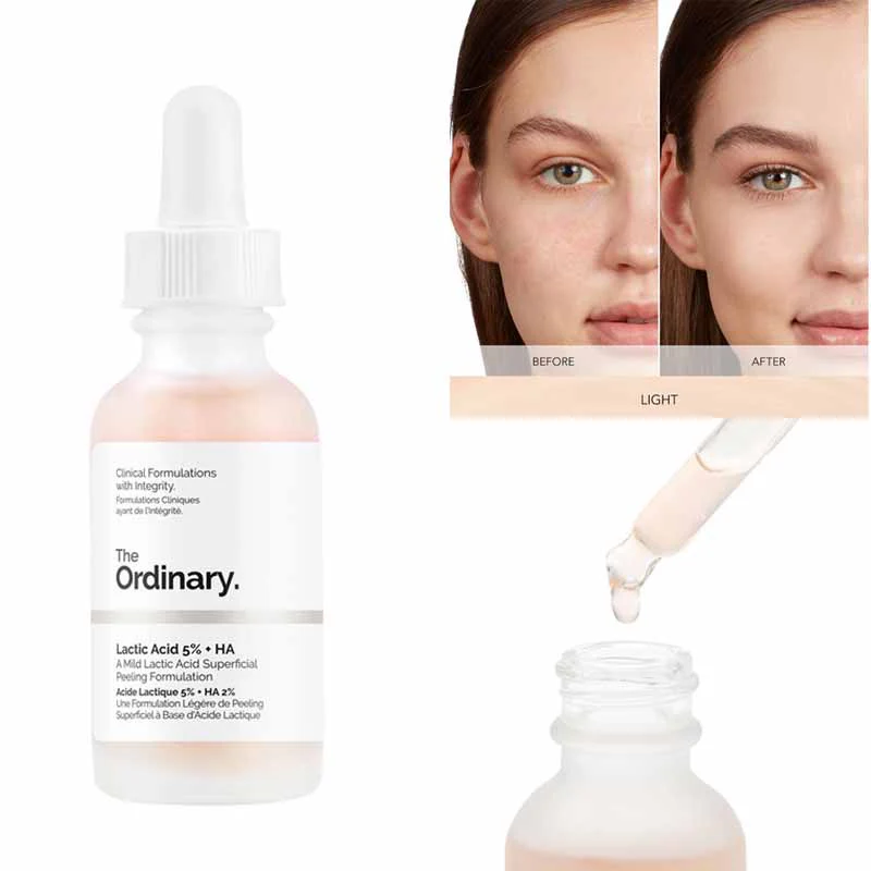 سرم لاکتیک اسید اوردینری The Ordinary Lactic Acid 5% + HA مناسب برای لایه‌برداری ملایم، روشن‌تر شدن پوست و بهبود بافت و شفافیت آن